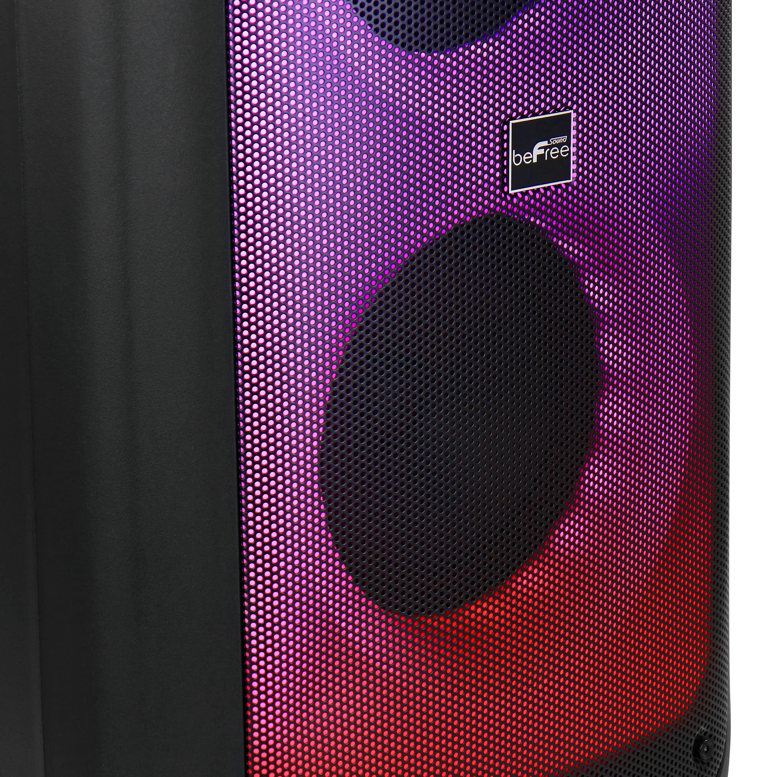 beFree Sound beFree Sound 2 x 8 Wireless Rechargeable Bluetooth Party Speaker with LED Illuminating Lights