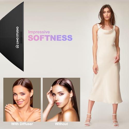 LS LIMO STUDIO LIMOSTUDIO LimoStudio (LED Super Bright) 3400W Output Remote Control, 22 x 32 inch Softbox Continuous Lighting Kit, 3000K-5500K Adjustable Color & Brightness, 12600 Lumen, 95>CRI, Soft Box Diffuser, AGG3214