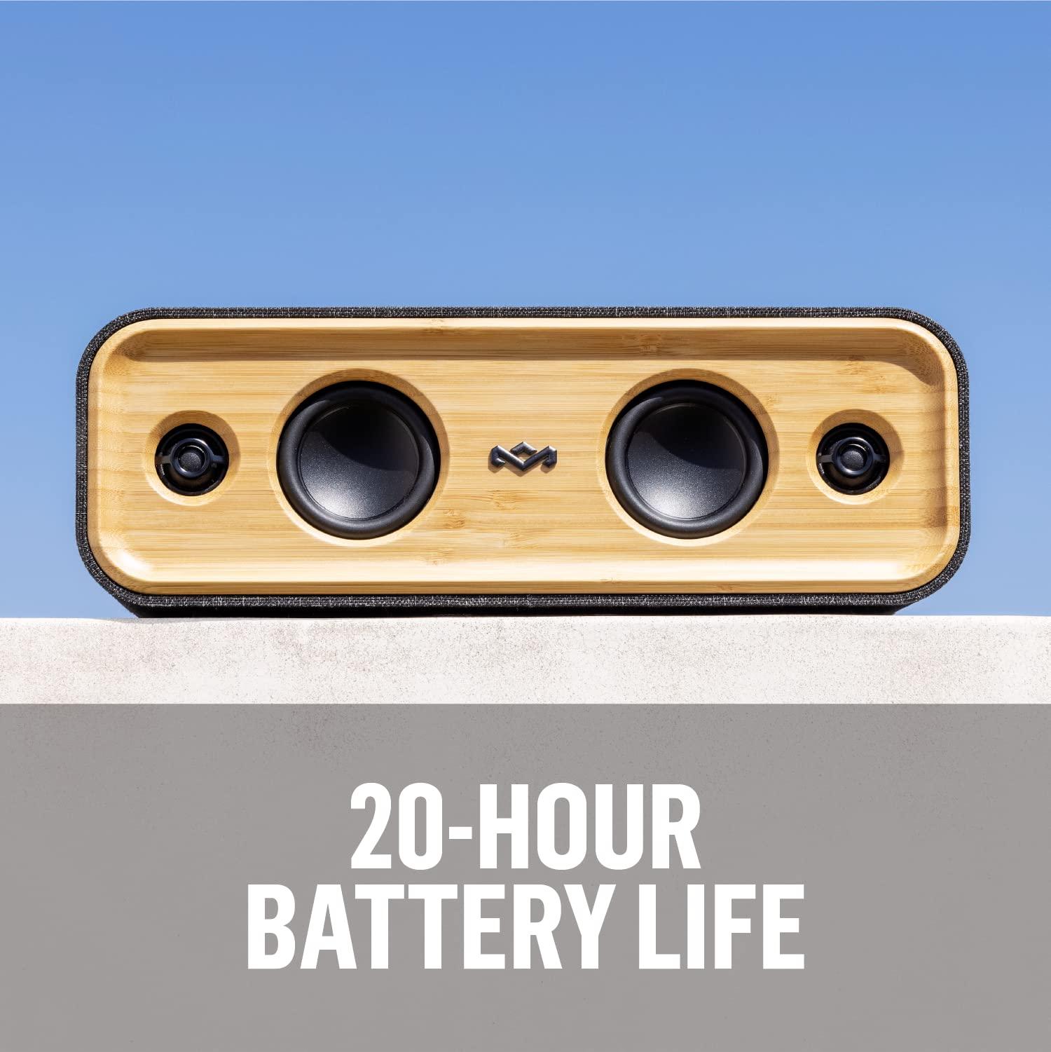 Marley House of Marley Get Together 2: Portable Speaker with Wireless Bluetooth Connectivity, 20 Hours of Playtime and Sustainable Materials, IP65 Dust and Water Resistance, Signature Black