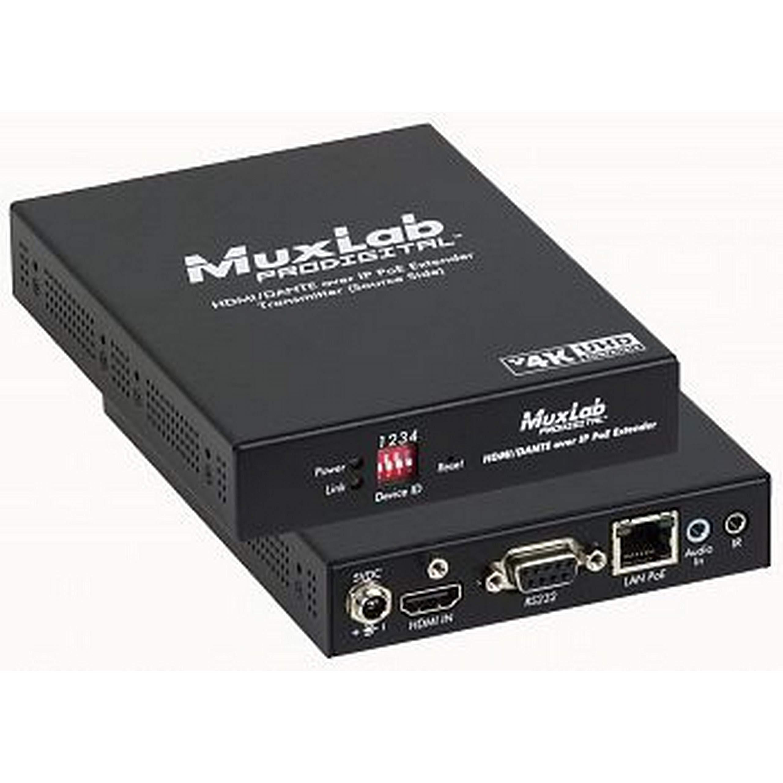 Muxlab Muxlab 500759-TX-Dante HDMI/Dante Over IP PoE Transmitter, UHD-4K