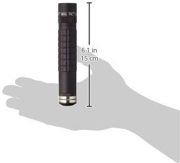 MagLite Maglite Mag-Tac LED Rechargeable Flashlight - Plain-Bezel, Matte Black