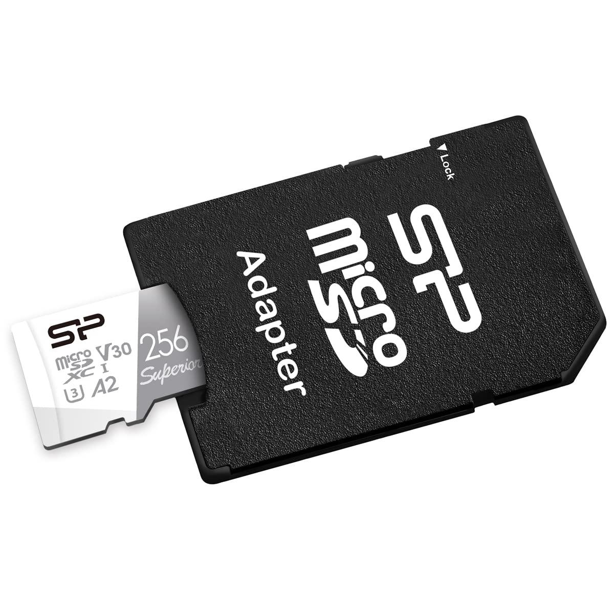 SP Silicon Power SP Silicon Power MicroSD 256GB (Nintendo Switch Operation Verified) 4K Compatible, UHS-I U3 V30 A2 Standard Ultra HD Maximum Speed 100MB/s SP256GBSTXDA2V20SP