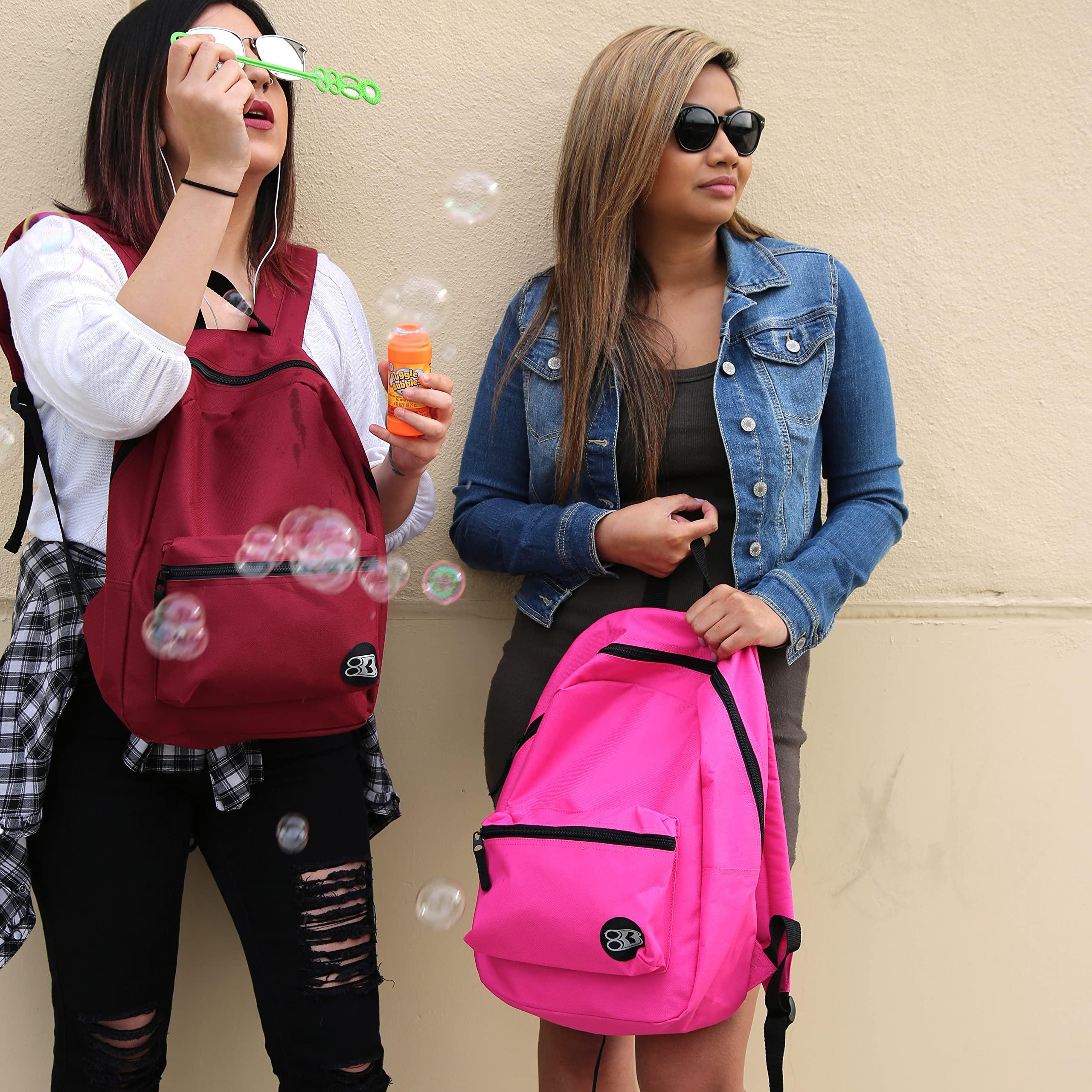 BAZIC Products BAZIC School Backpack 16\" Black, Lightweight School Bag Padded Back & Adjustable Strap for Students, Travel Bag Fit A4 Notebook, 12-Pack