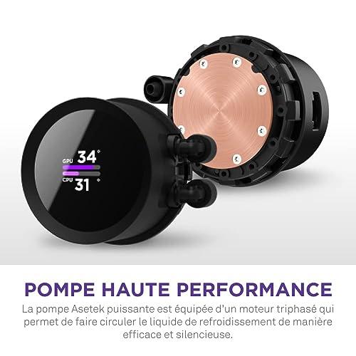 NZXT NZXT Kraken 240-240mm AIO CPU Liquid Cooler - Customizable 1.54"" Square LCD Display for Images, Performance Metrics and More - High-Performance Pump - 2 x F120P Fans - Black