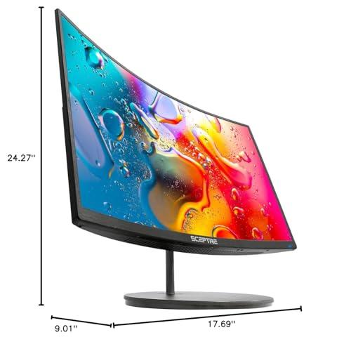 Sceptre Sceptre 27" Curved FHD 75Hz LED Monitor (C275W-1920RN) 24" Professional Thin 1080p LED Monitor (E248W-19203R Series)