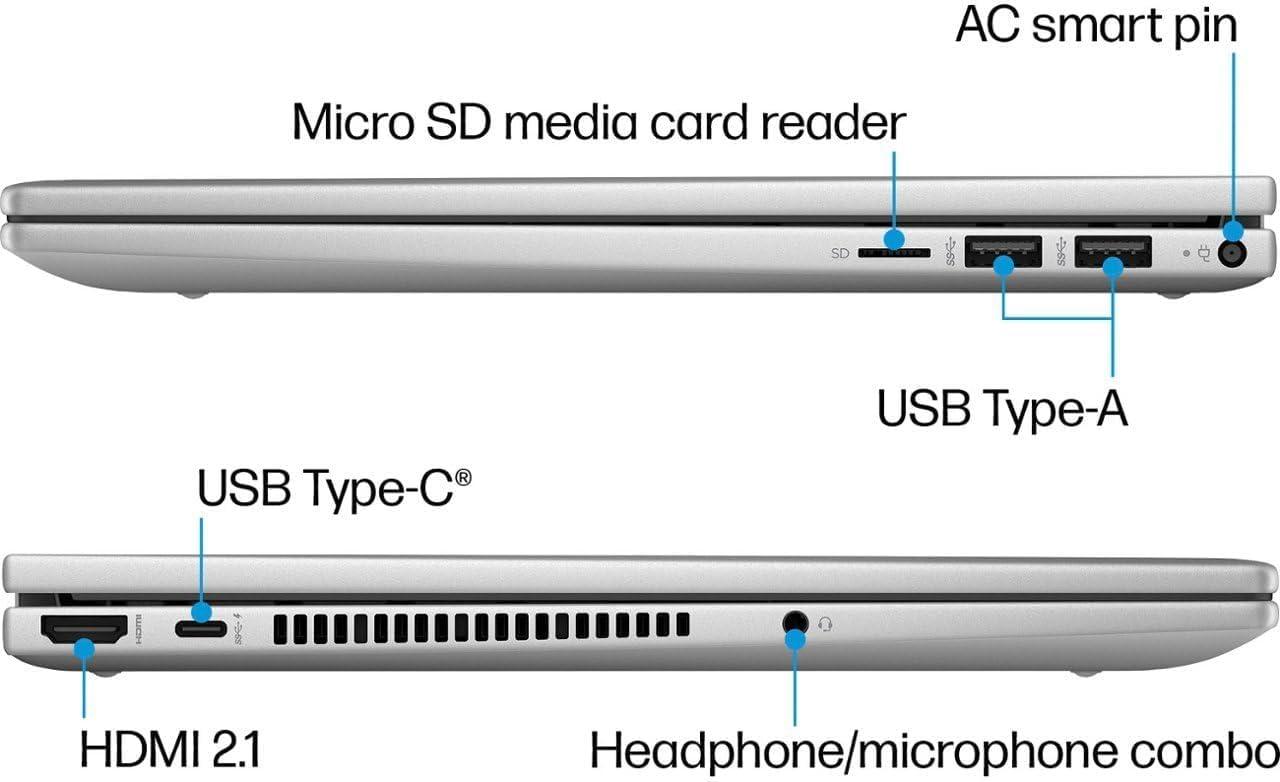 HP HP Envy x360 2-in-1 Laptop, 14.0" Touchscreen FHD Display, Intel Core 7 150U Processor, 16GB RAM 2TB SSD, Bluebooth, Wi-Fi 6E, Fingerprint Reader, Backlit Keyboard, Windows 11 Pro, Silver