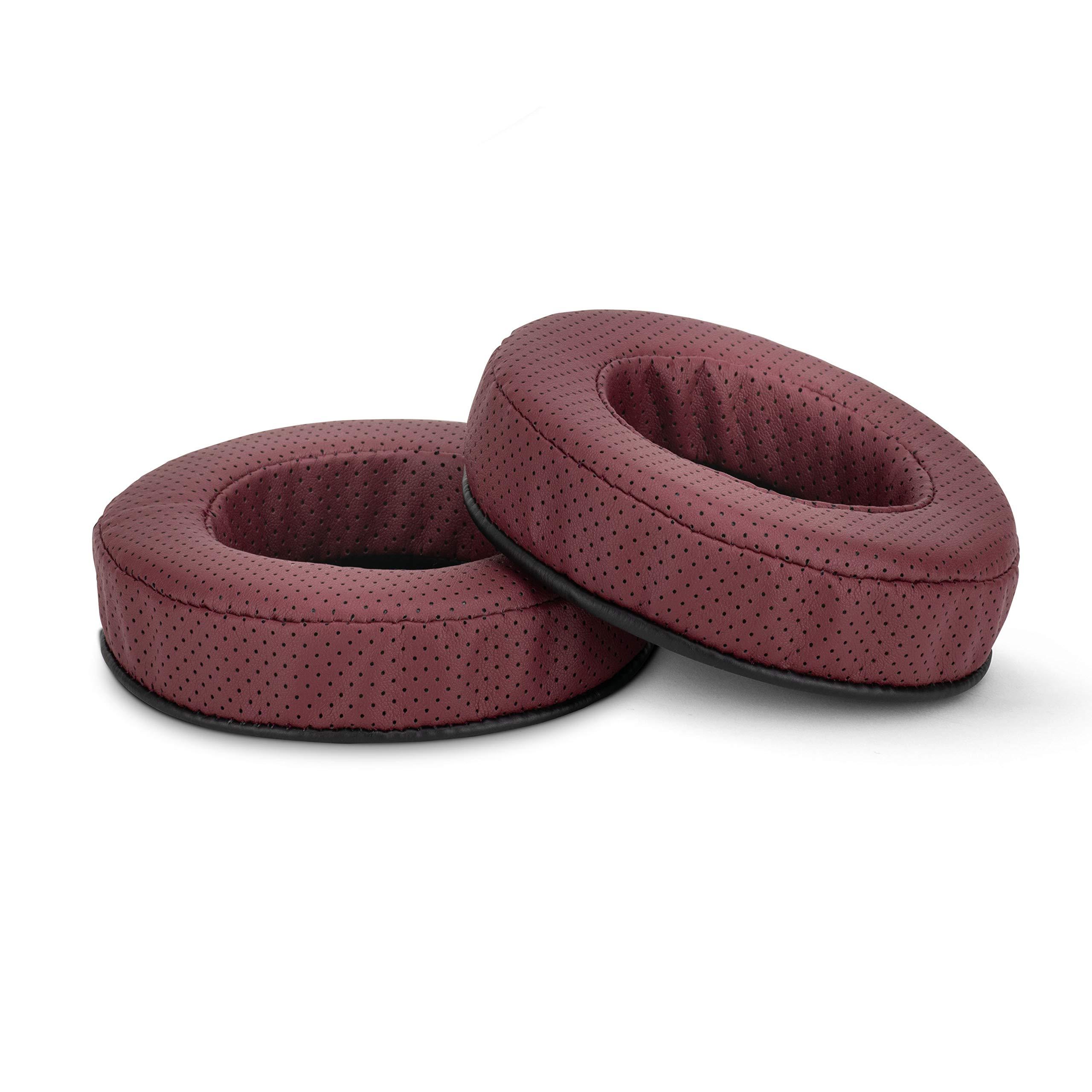 BRAINWAVZ Brainwavz XL Large Replacement Memory Foam Earpads - Suitable for Many Other Large Over The Ear Headphones - Sennheiser, AKG, HifiMan, ATH, Philips, Fostex, Sony (Perforated Red)