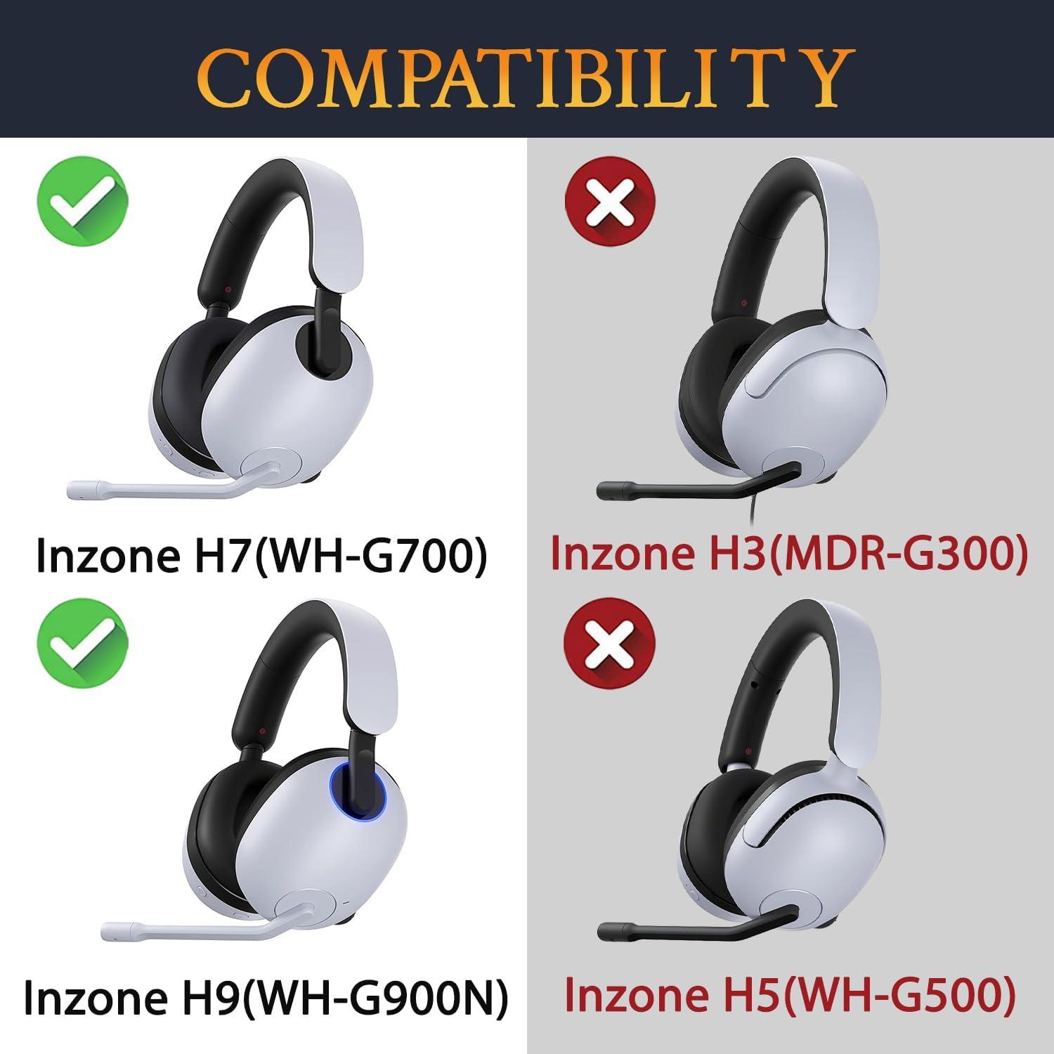 SOULWIT SOULWIT Replacement Earpads for Sony Inzone H7(WH-G700)/H9(WH-G900N) Wireless Gaming Headset, Ear Pads Cushions with Noise Isolation Foam, Ice Silk Fabric - Black