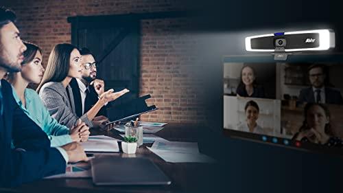 AVer AVer VB130 4K Videobar with Built-in Adjstable Fill Light - Compact Conference Room Camera for Virtual Video Conferencing - with Microphone and Speakers - Mountable Professional Webcam (Renewed)