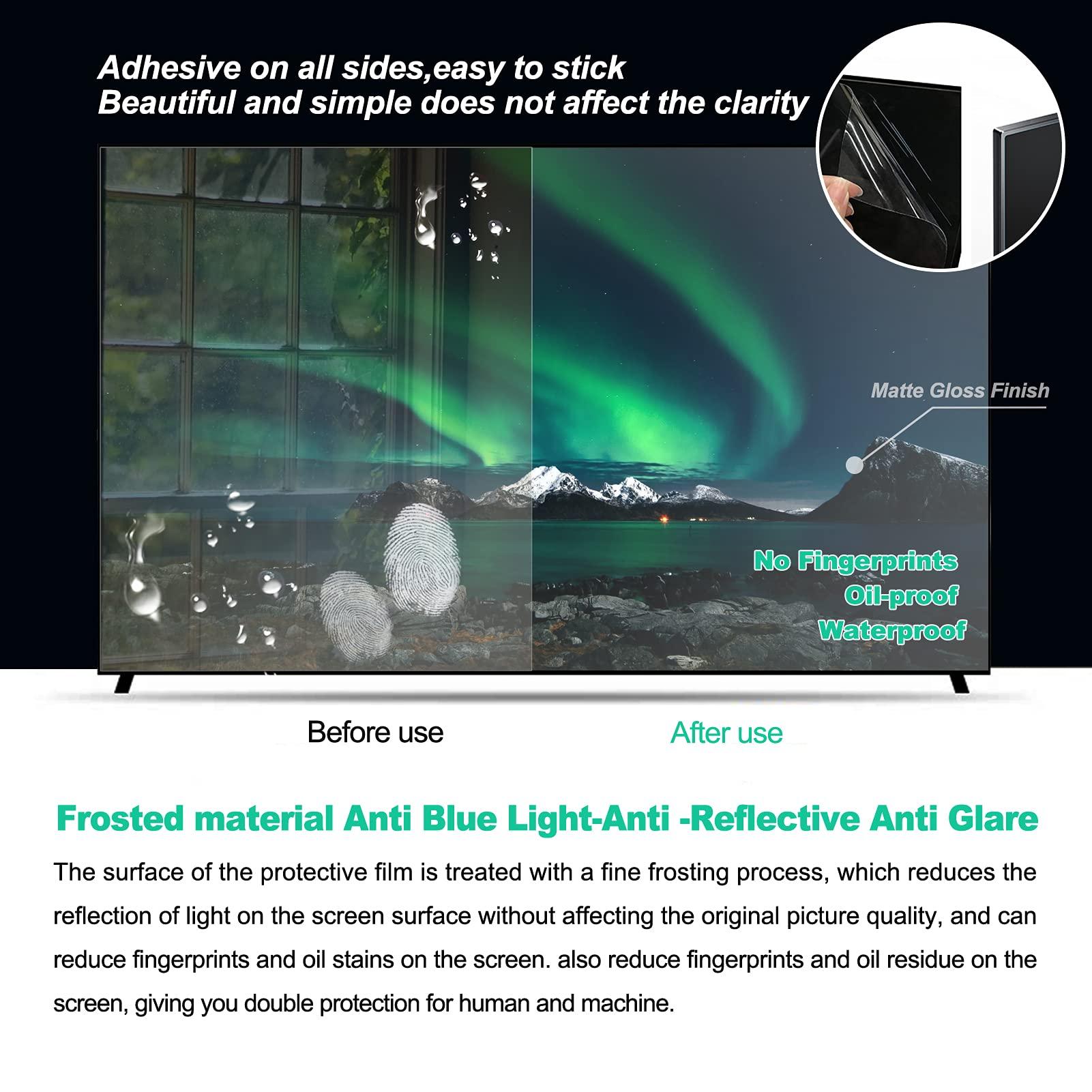 BU TV Screen Protectors TV Screen Protector for 32-75 Inch - Matte Anti-Glare Anti Blue Light, Anti-Scratch Protector Film for LCD, LED, 4K QLED Etc,43\" 942 * 529