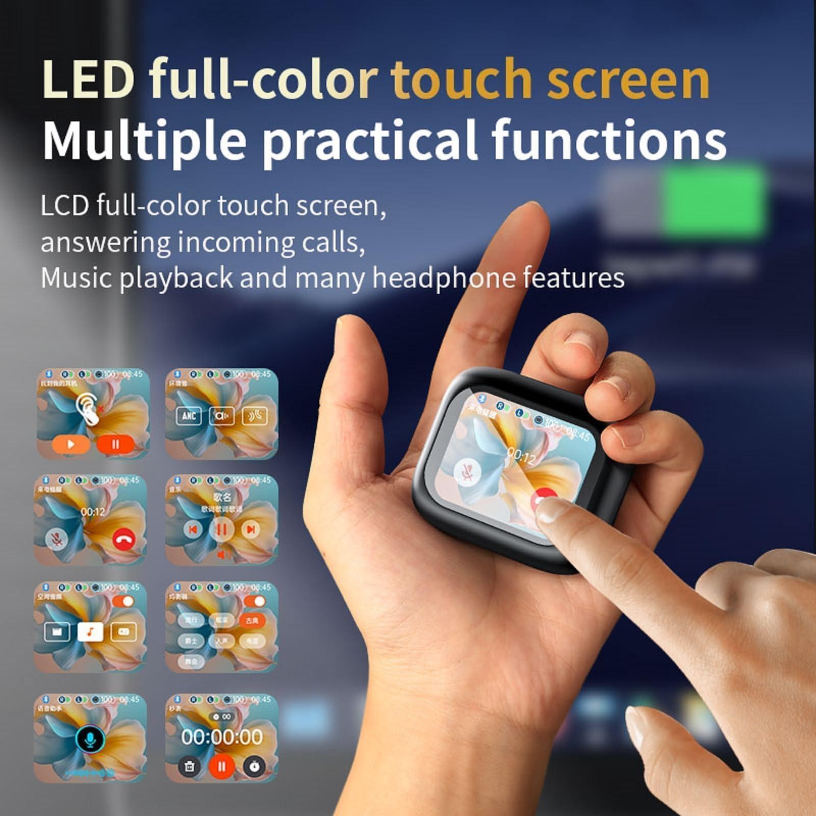 Xmenha Active Noise Cancelling Earbuds ANC with Smart Touch Screen, Blue Tooth Ear Buds Earphones for iPhone Android TWS True Wireless Bluetooth Earbuds, Sports Workout Gym Running In Ear Headphones for Men