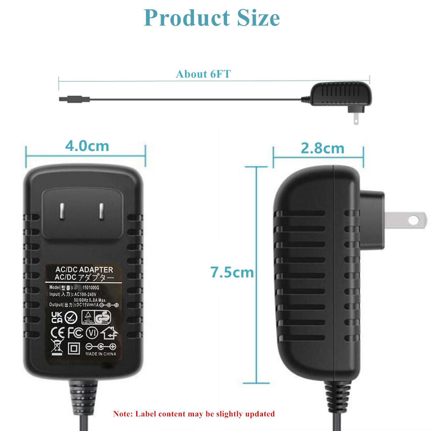 GuanTing Universal AC Adapter 15V 1A Power Supply 15W AC110V to DC15V Power Driver 15V 100mA~1000mA All Compatible with 8 DC Plug Tips adapters Charger Transformer AC-DC Adapter (DC15V~1A)