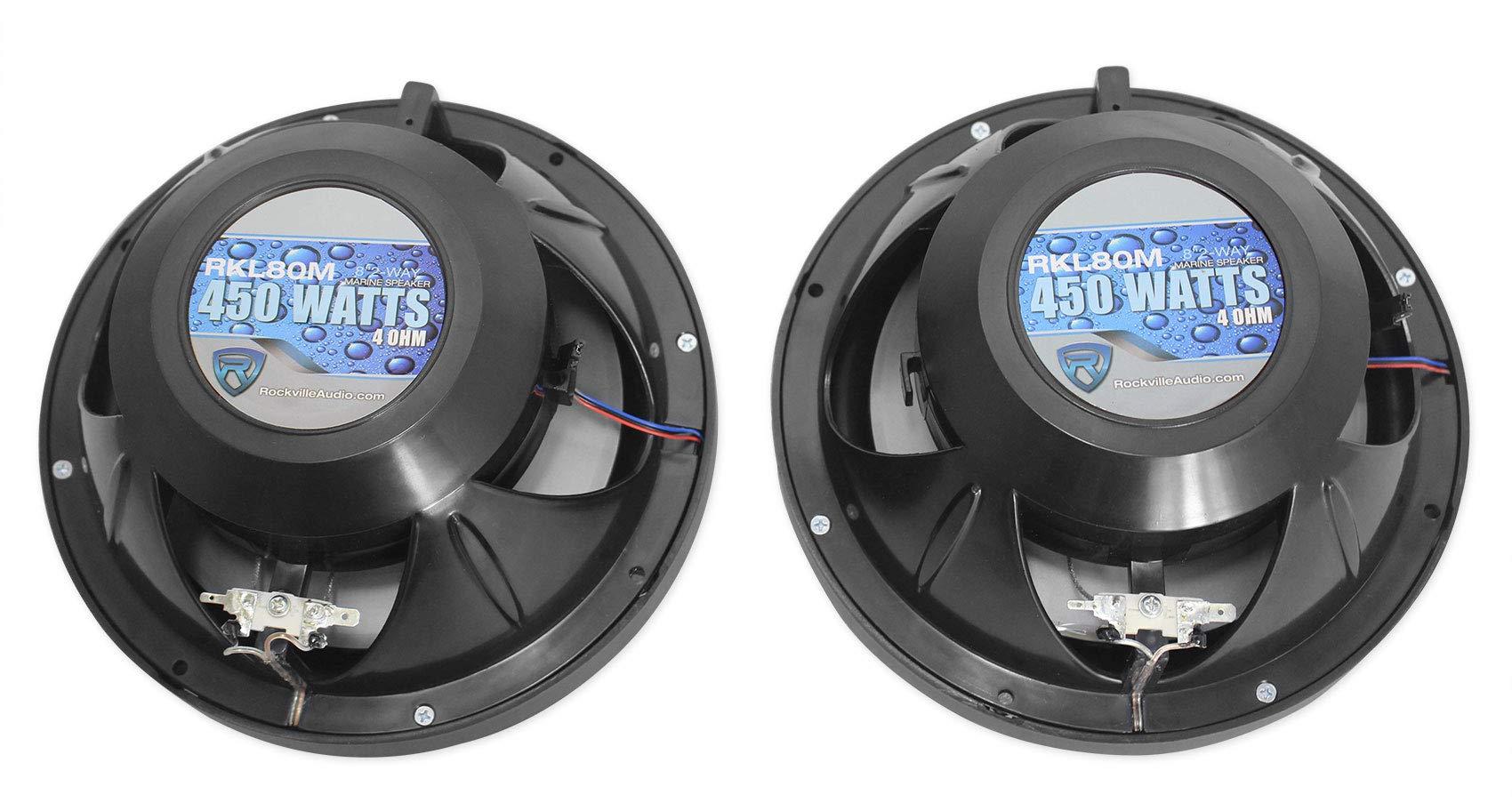 Rockville Rockville (2) RKL80MB 8" Tower LED Speakers for Polaris RZR/ATV/UTV/Cart/Jeep