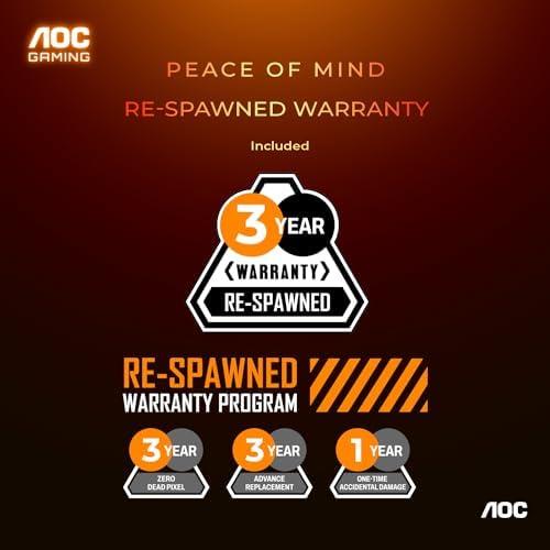 AOC AOC Q27G4XN 27" Gaming Monitor, 2K QHD 2560x1440, 180Hz 1ms, Adaptive-Sync, Height Adjustable, 2X HDMI 2.0, 1x Display Port, Xbox/PS5/Switch Ready, 3-Year Zero-Bright-dot