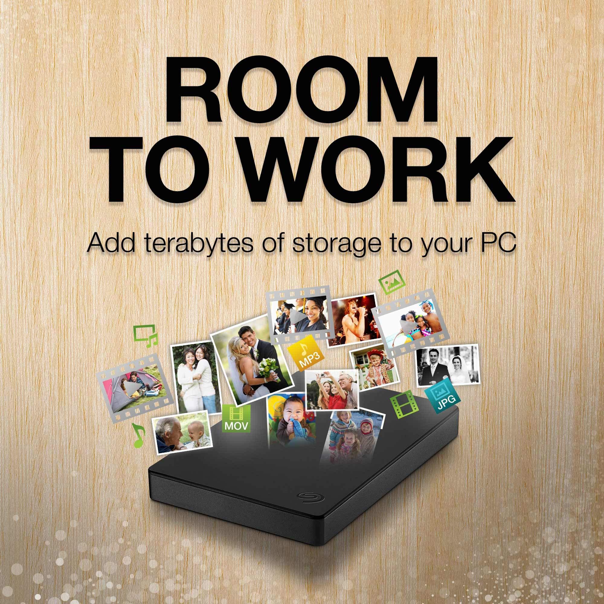 Seagate Seagate Portable 1TB External Hard Drive HDD USB 3.0 for PC Laptop and Mac (STGX1000400) & Amazon Basics External Hard Drive Portable Carrying Case