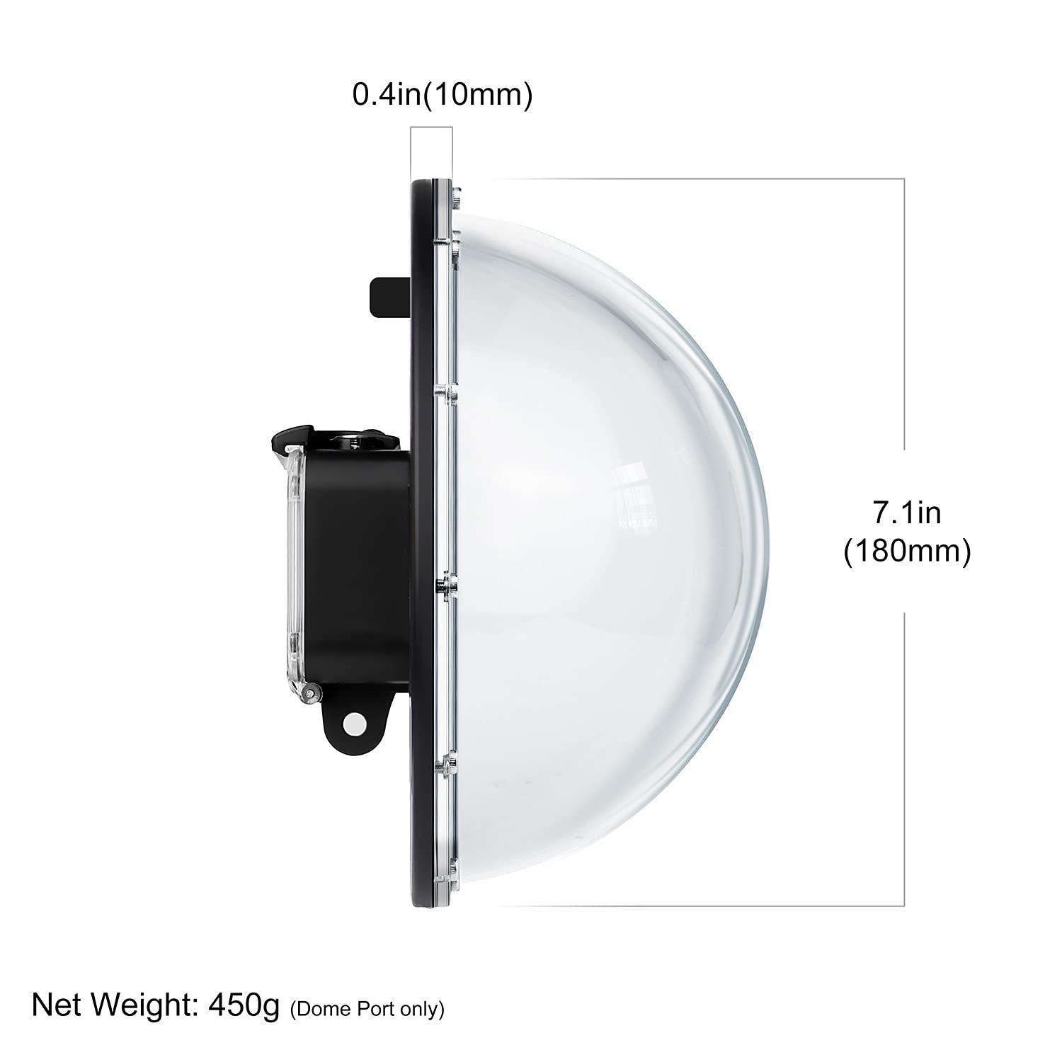 YALLSAME YALLSAME Waterproof Dome Port for GoPro Hero 13 12 11 10 9 Black with Built-in Switchable Filters, Floating Hand Grip, Trigger, Dive Snorkeling Underwater Dome Housing for GoPro 9 10 11 12 13 Black