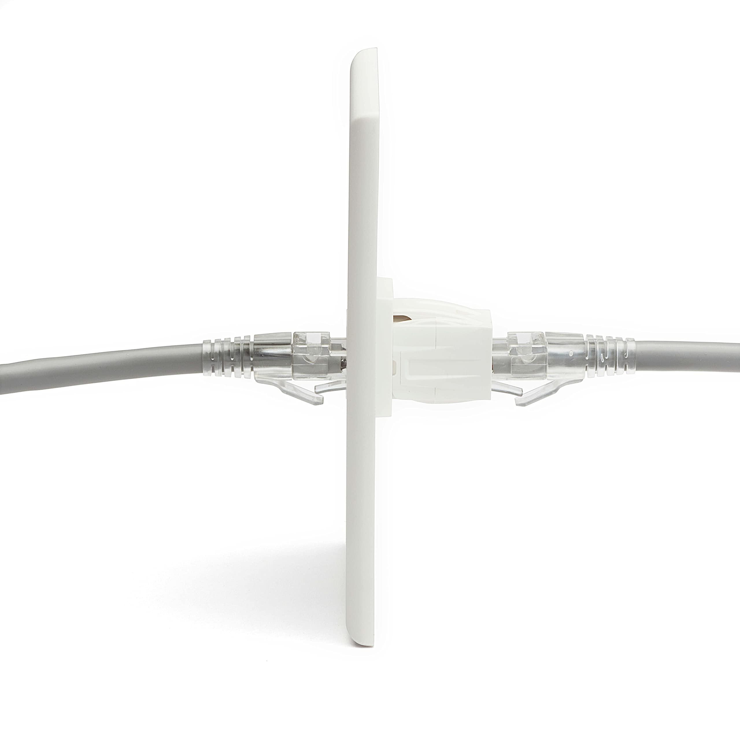 TRUE CABLE trueCABLE Cat6 Keystone Jack Coupler, Unshielded (UTP), PoE++ (4PPoE), UL Listed, ETL Verified, ANSI/TIA 568-2.D Cat 6 Performance Compliant, Female to Female RJ45 Couplers, White, 6 Pack