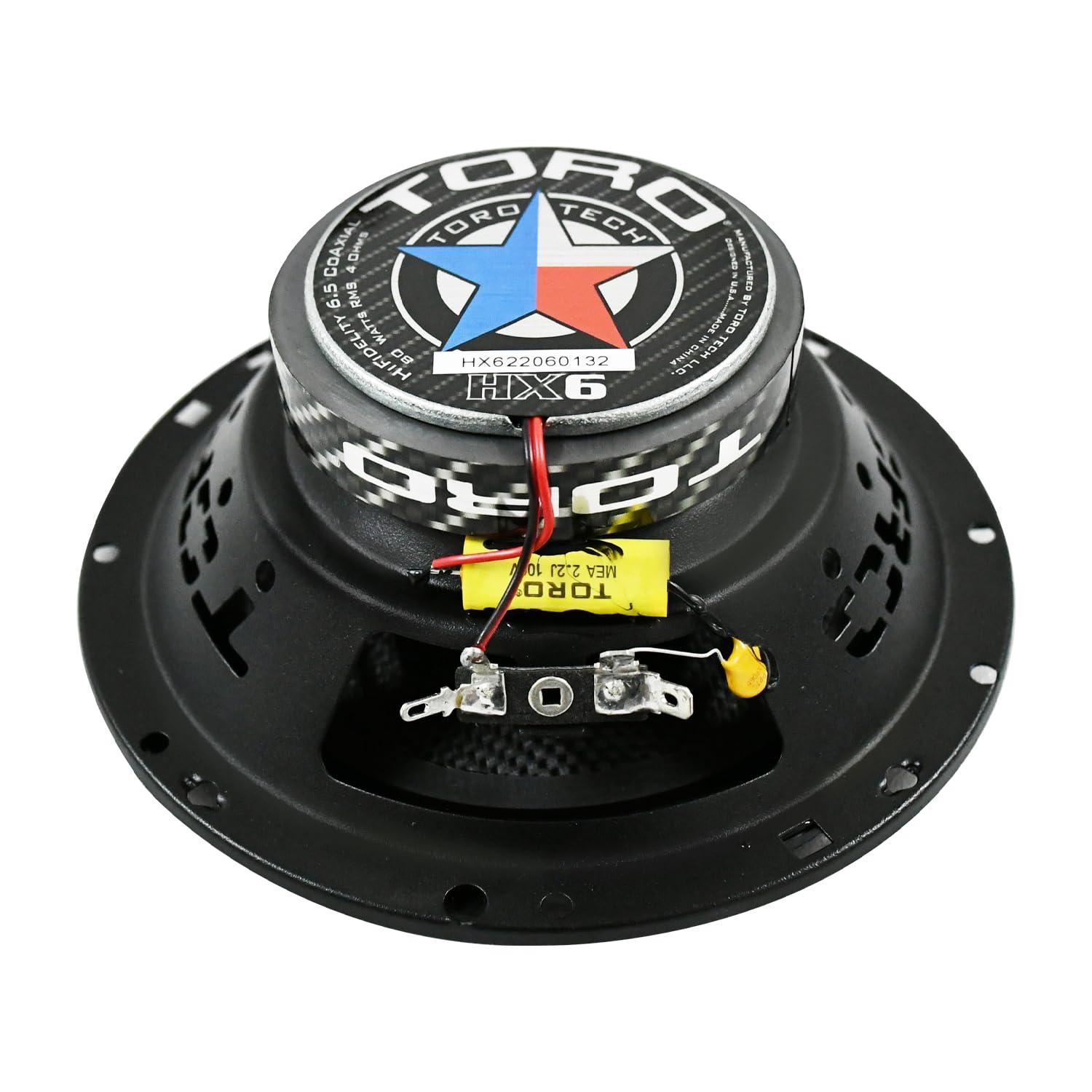 TORO TECH TORO TECH HX6 | 6.5 Inch 2-Way Coaxial Car Speaker Set - 160 Watt MAX / 80 Watts RMS (Pair)