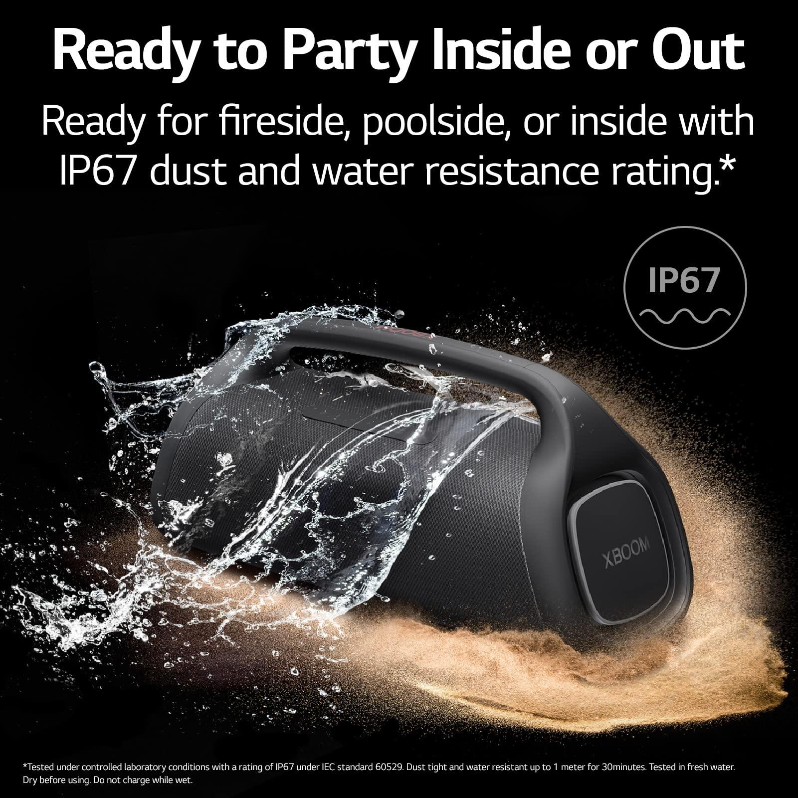 LG LG XG9QBK.DUSALLK Go Portable Bluetooth Speaker - Stage Lighting and up to 24-Hour Battery, Black