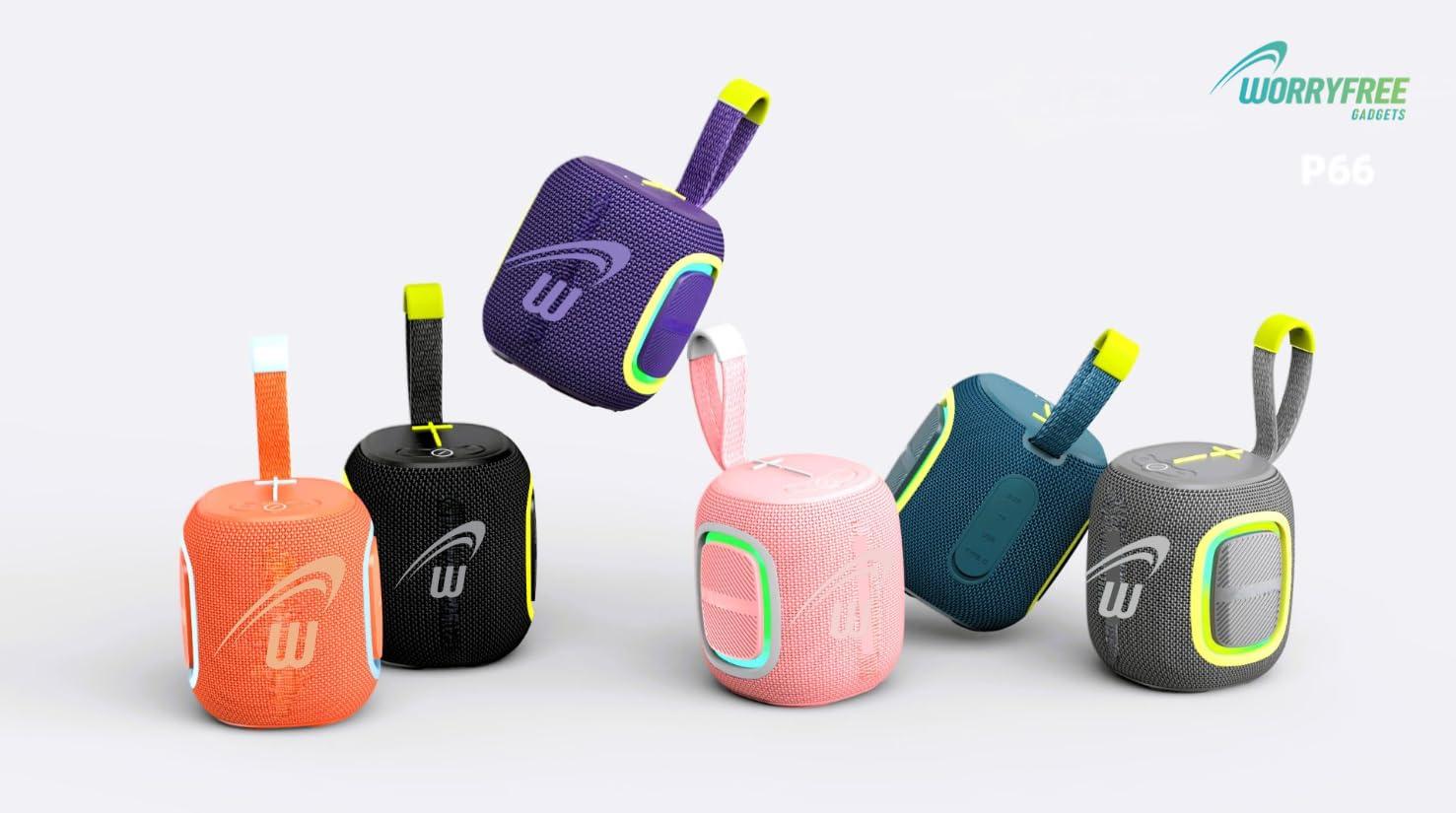 WorryFree Gadgets Waterproof Mini Bluetooth 5.3 Speaker 10M Transmission Distance 5W Output Power for Computer Home Theater Karaoke Player Mobile Phone (Orange)