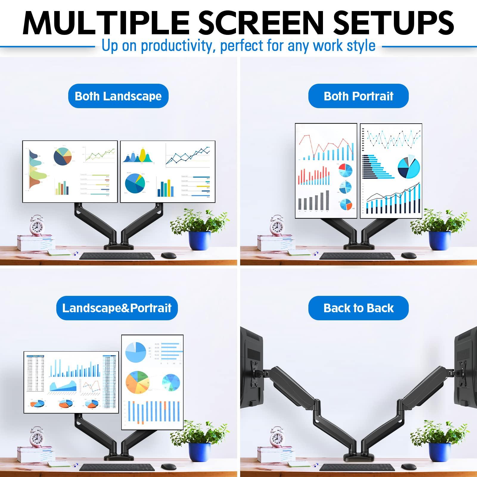 MOUNTUP MOUNTUP Normal Dual Monitor Stand & Ultrawide Single Monitor Mount Bundle
