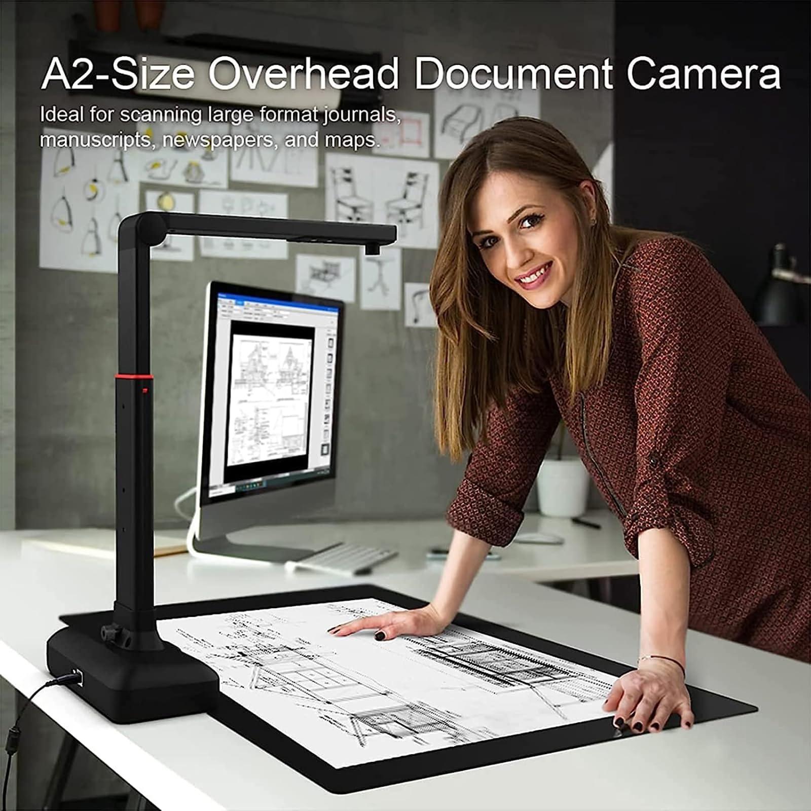 LHQYA Document Scanner, 23MP A2 Large Format Camera Scanner, Built-in OCR Function/Support Video Recording/Built-in High-brightness LED Light, for Book/Document Scanning
