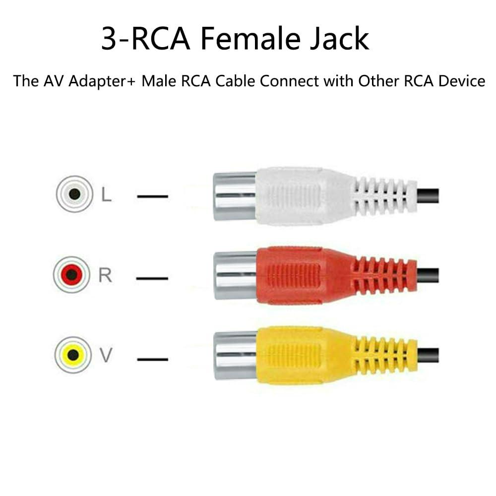 AILTECK Audio Video AV Composite Adapter Cable Replacement for Samsung TV, 3 RCA to 3.5mm AV Input Adapter