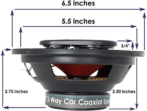 Audiobank 2 Pairs of Audiobank 6.5" 400 Watt 3-Way Red Car Audio Stereo Coaxial Speakers - AB1670 (4 Speakers)