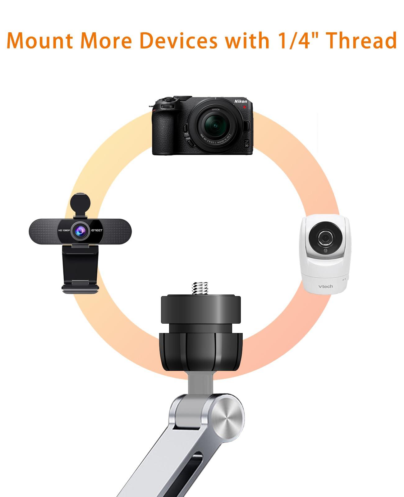 HIBORI HIBORI iPad Mount for Desk Aluminum Alloy Tablet Stand Foldable Overhead Arm Holder Mount Fits for 4.7-15.6" Screen Phone,Kindle,Fire HD,Monitor,iPad,Galaxy Tab Series (Silver)