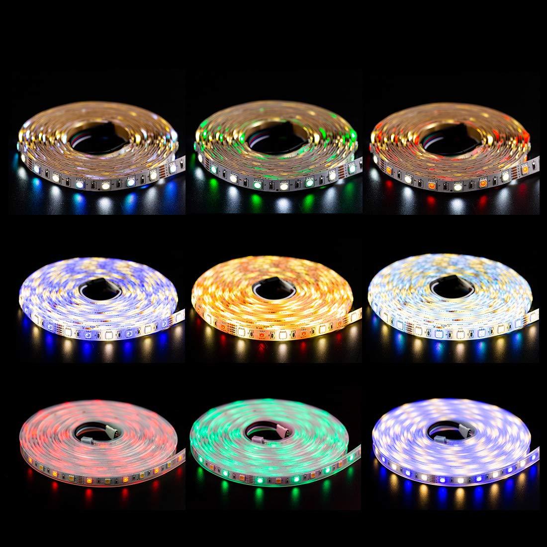 BTF-LIGHTING BTF-LIGHTING 5050 RGBW RGB+Warm White(2700K-3000K) 150RGB+150White LED Tape Light 5m 16.4ft 60LED/m Multi-Colored IP30 10mm Width FPCB DC12V for Bedroom Home Decoration(No Adapter or Controller)