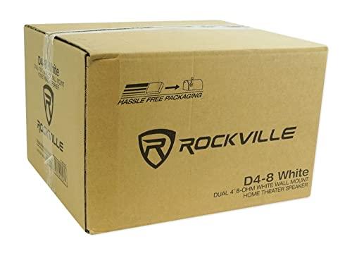 Rockville Rockville D4-8 White Dual 4" 8 Ohm Wall Mount Swivel Outdoor Home Patio Speaker