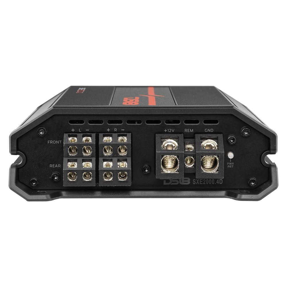 DS18 DS18 SXE-2000.4D/BK 4-Channel Car Amplifier Class D Full Range 4X 150 Watts RMS @ 4-ohm - Powerful and Compact Amp for Speakers in Car Audio System - Bridgeable Amp 4 Channels 2000 Watts Max Power