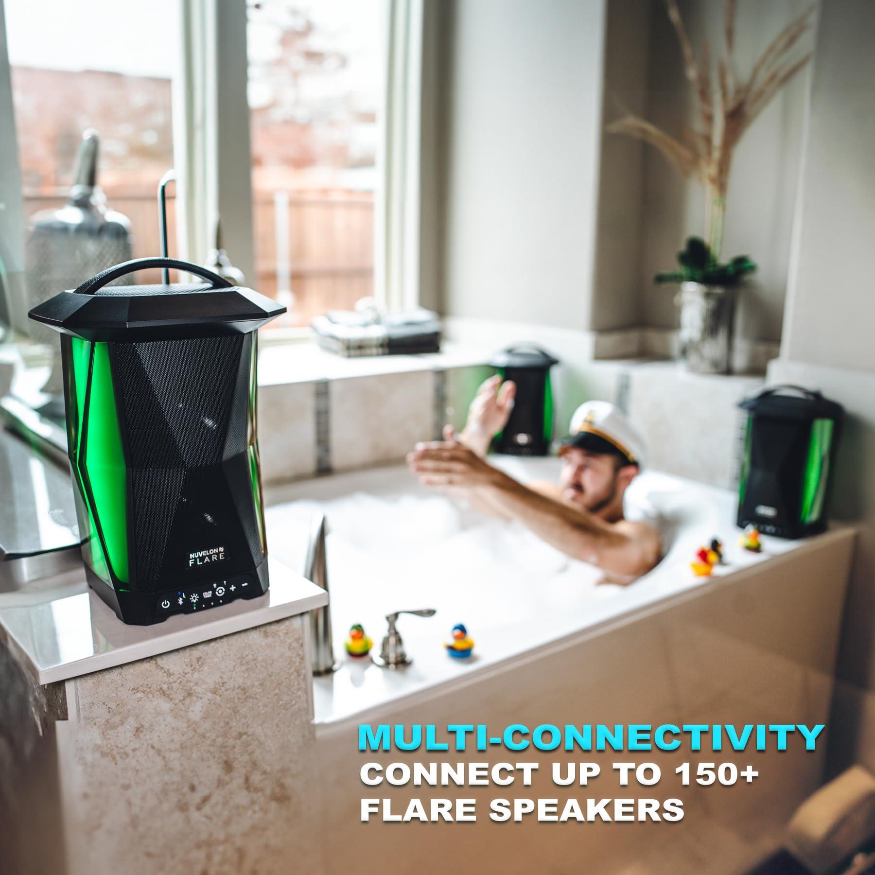 NUVELON NUVELON NF15A1-BTM Portable Bluetooth Speaker with lights, Nuvelon Flare Multi Sync wireless speaker with Ambient lighting and Rhythm light pulsing LED lights, Aux input, Bluetooth v4.2