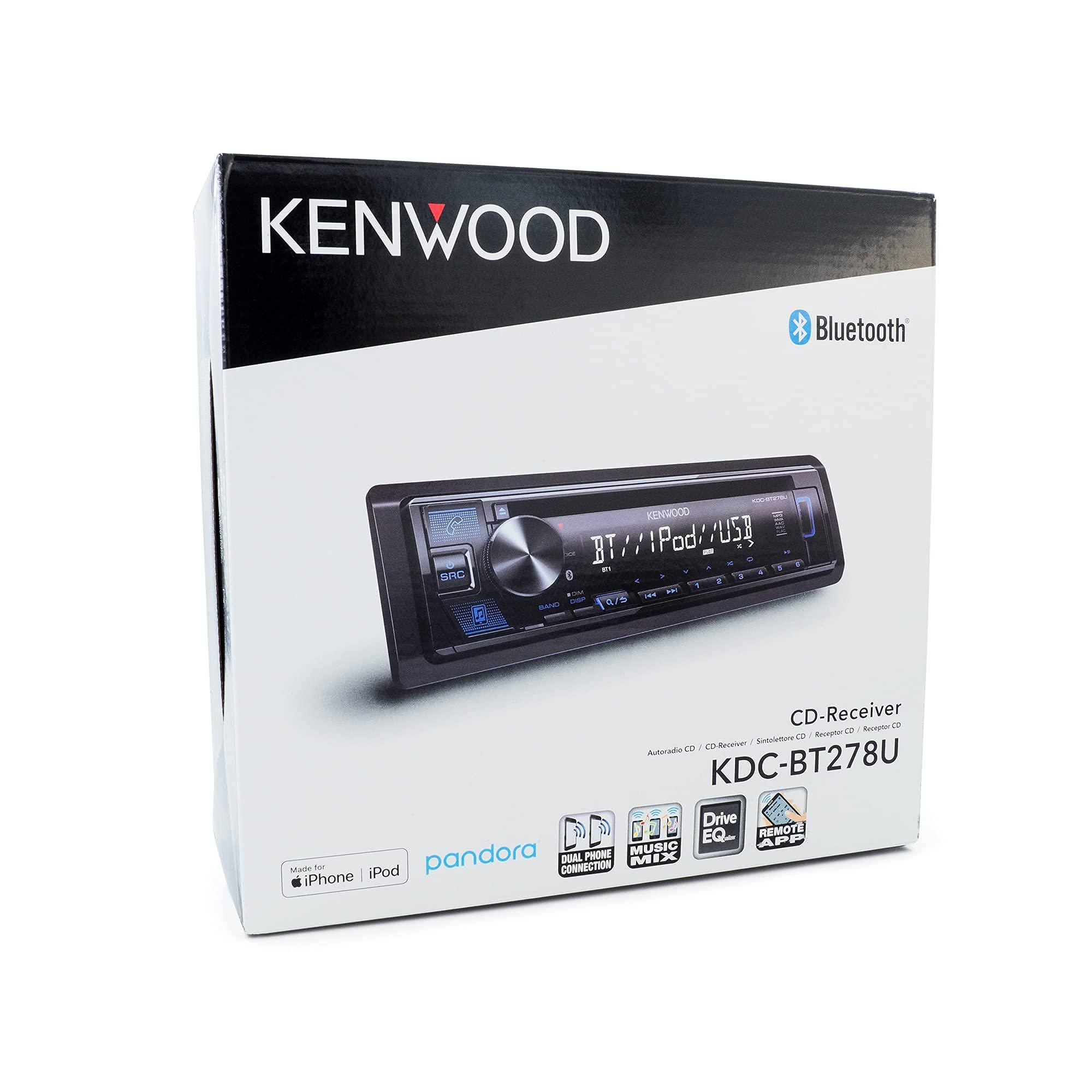 Kenwood Kenwood KDC-BT278U 1 Line Text Display CD Receiver with Bluetooth (Renewed)