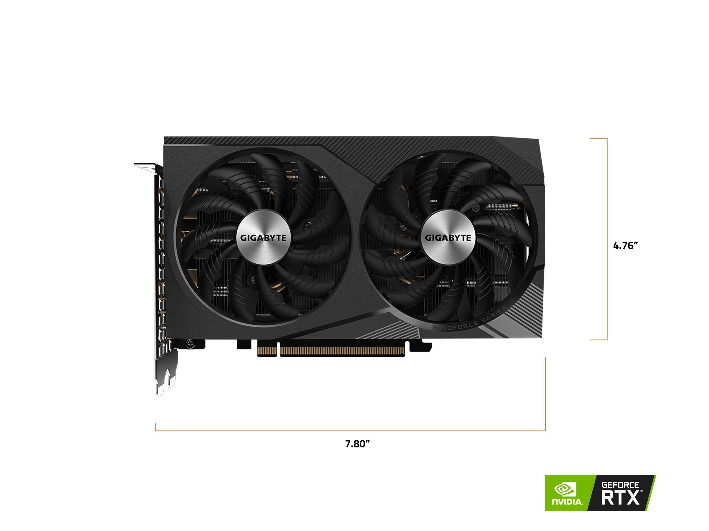 GIGABYTE GIGABYTE GeForce RTX 3060 WINDFORCE OC 12G (rev. 2.0) Graphics Card, 2X WINDFORCE Fans, 12GB 192-bit GDDR6, GV-N3060WF2OC-12GD Rev2.0 Video Card