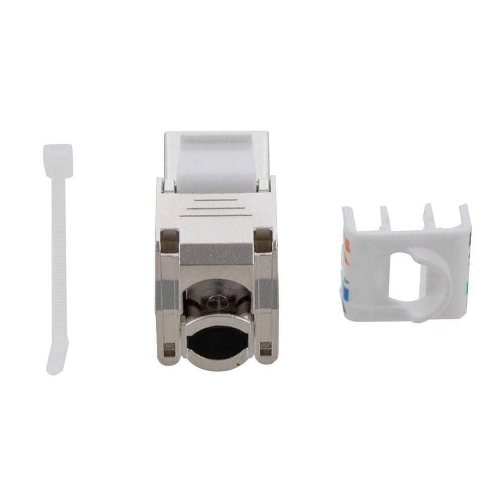 NavePoint NavePoint CAT6A Shielded Toolless Keystone Jack 10 Pack, Silver