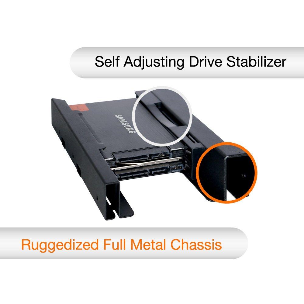 ICY DOCK ICY DOCK Tool-Less 2 Bay 2.5 Inch SSD to 3.5 Inch Dual Internal Hard Disk Drive Metal SSD Mounting Bracket | EZ-Fit PRO MB082SP