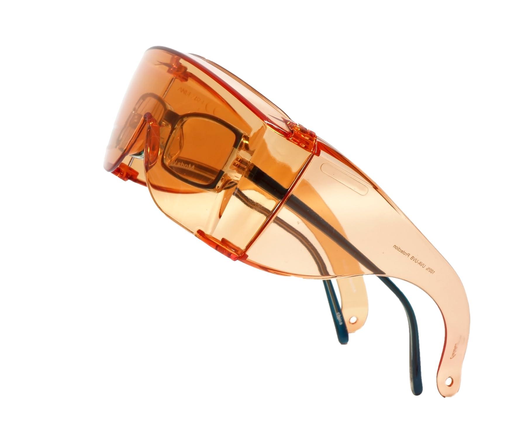 Calabria Calabria 3000 Large Fit Over Safety Glasses Fitover Prescription Eyewear Orange Men Women Wrap Around Anti Fog Scratch Glare