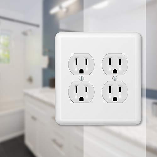 AMERELLE Amerelle Devon Double Duplex Steel Wallplate in White