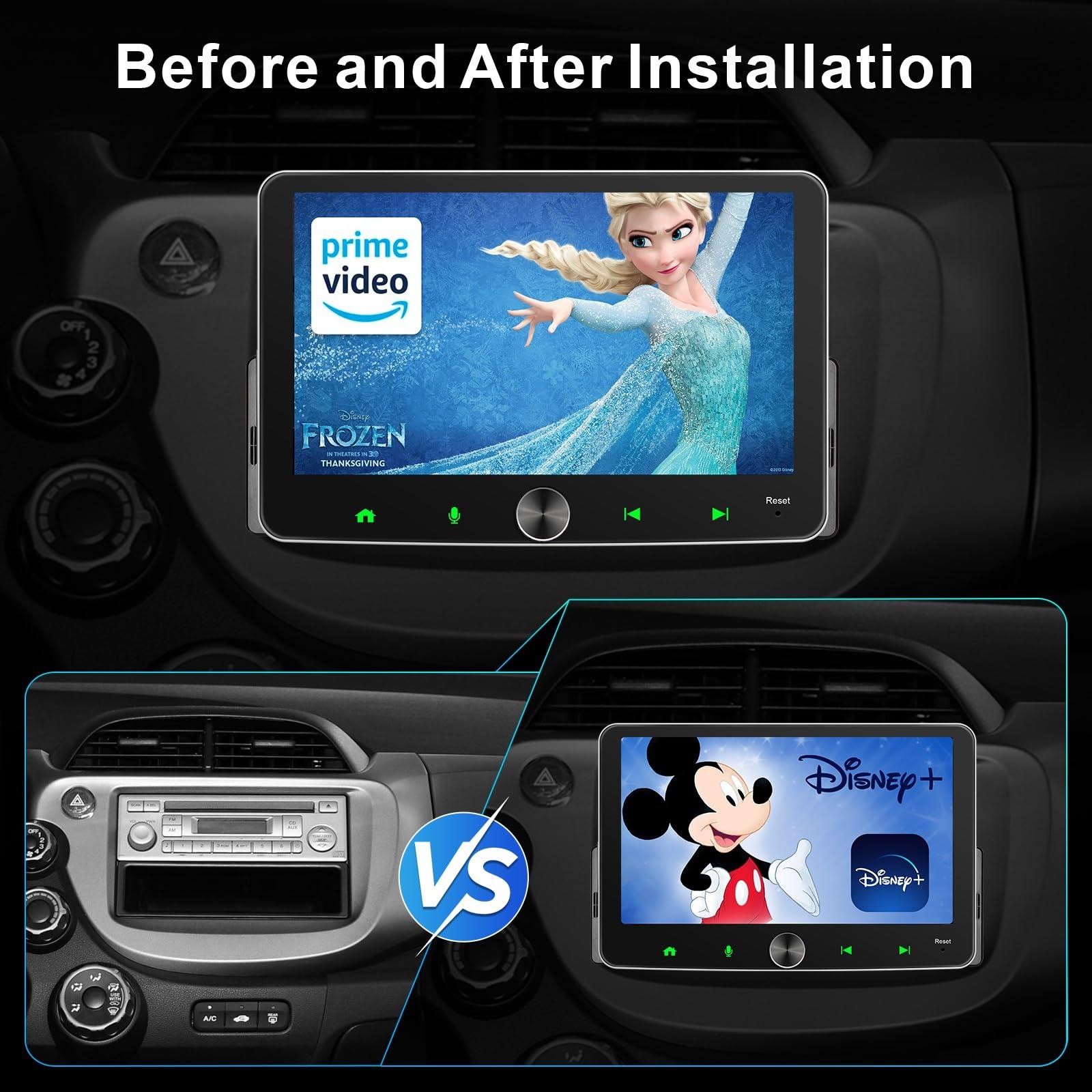 IYING Wireless CarPlay Single Din Android Auto, 4G+64G 7 Inch Touchscreen Car Stereo with Bluetooth, Wireless CarPlay, GPS Navigation WiFi AM/FM Multimedia Player Head Unit