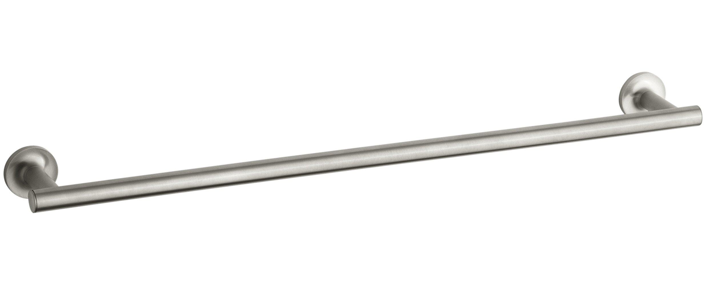Kohler Bathroom Towel Holder by KOHLER, Towel Bar, Purist Collection, Vibrant Brushed Nickel, K-14436-BN