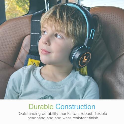 MEE audio MEE audio KidJamz KJ55BT Personalized Bluetooth Wireless Safe Listening Headphones for Kids w/Custom LED-Backlit Design, Volume Limiter, Microphone; Kids Headset for School/iPhone/iPad/Tablet (Black)