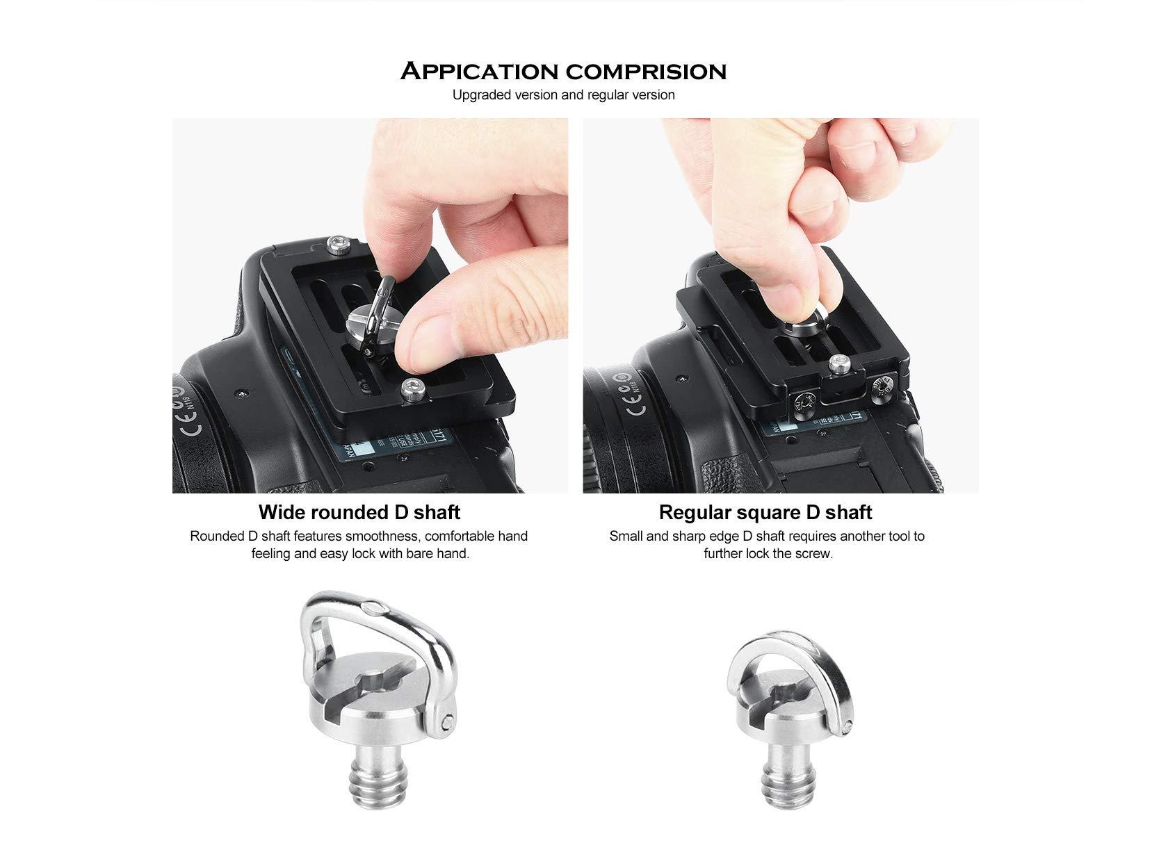 LEOFOTO 5 Pack Leofoto Torque Master 1/4\" D Ring Comfort Wide Handle SS Screw for Tripod QR Plate Stainless Steel