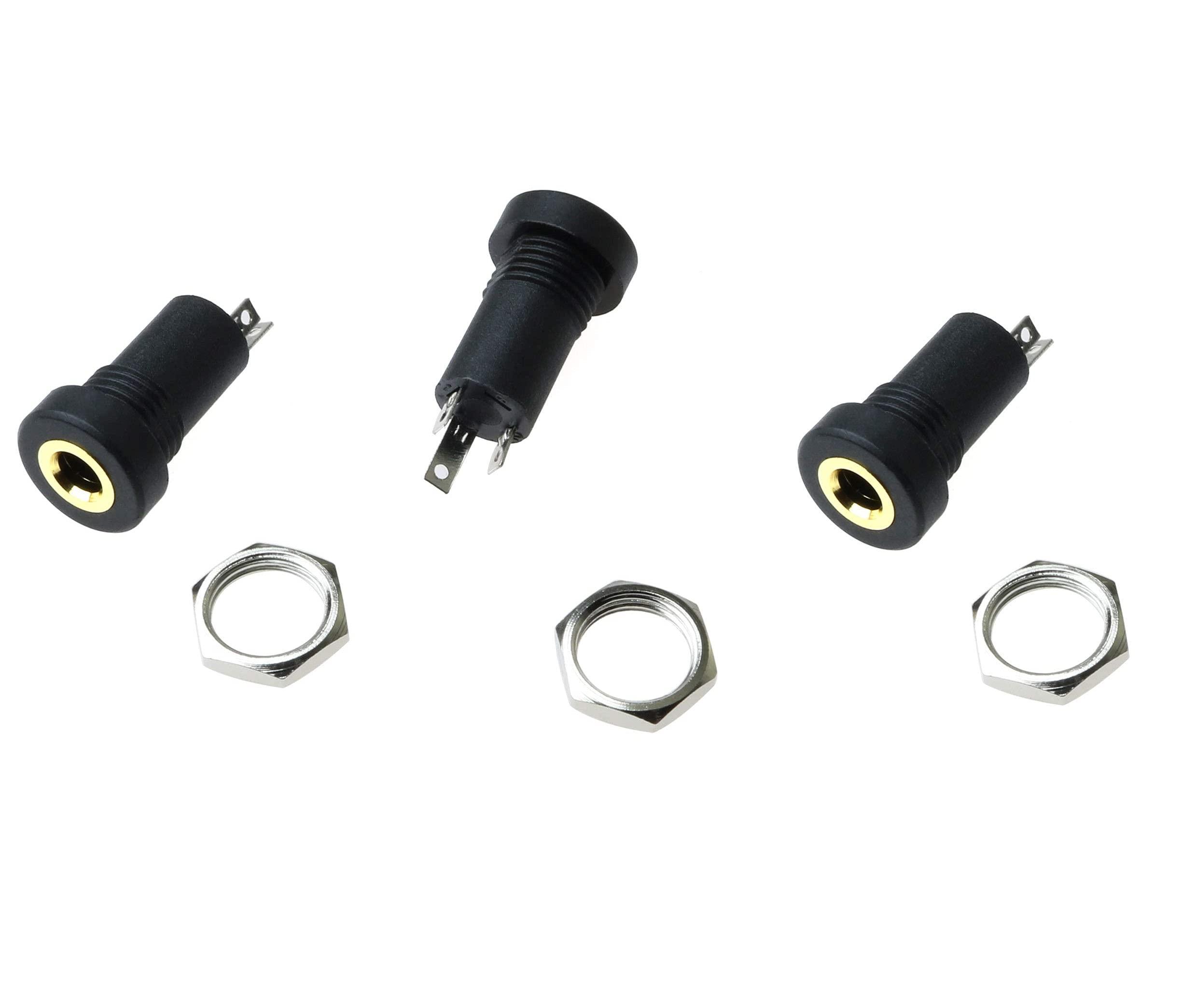 Longdex Longdex 3.5mm Stereo Panel Mount Jack 3PCS 3.5mm 1/8Inch Mini Female Stereo Panel Mount Solder Headphone Socket Connector