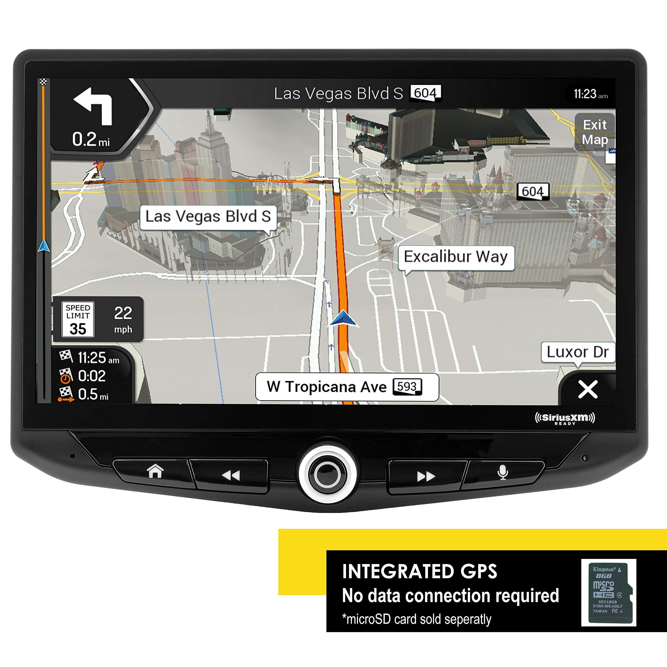 STINGER Stinger HEIGH10 10 Multimedia Car Stereo 1024 x 600 HD Display. Apple Car Play, Android Auto, SiriusXM Ready, Bluetooth, TOSLINK Audio Output & HDMI Rear Input, Single/Double DIN Mounting