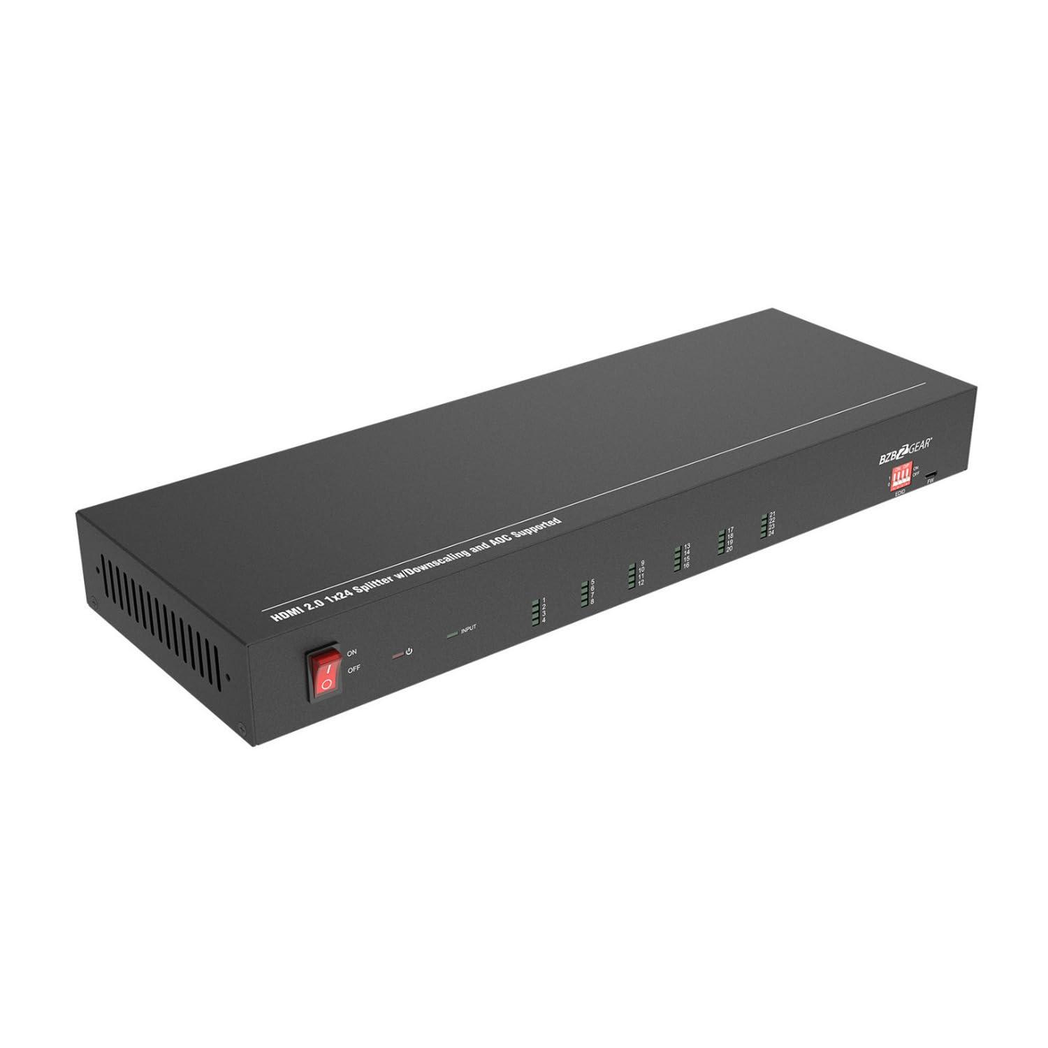 BZB GEAR BZBGEAR 1x24 4K UHD HDMI Splitter/Distribution Amplifier with Downscaling and AOC Supported - BG-UHD-DA1X24