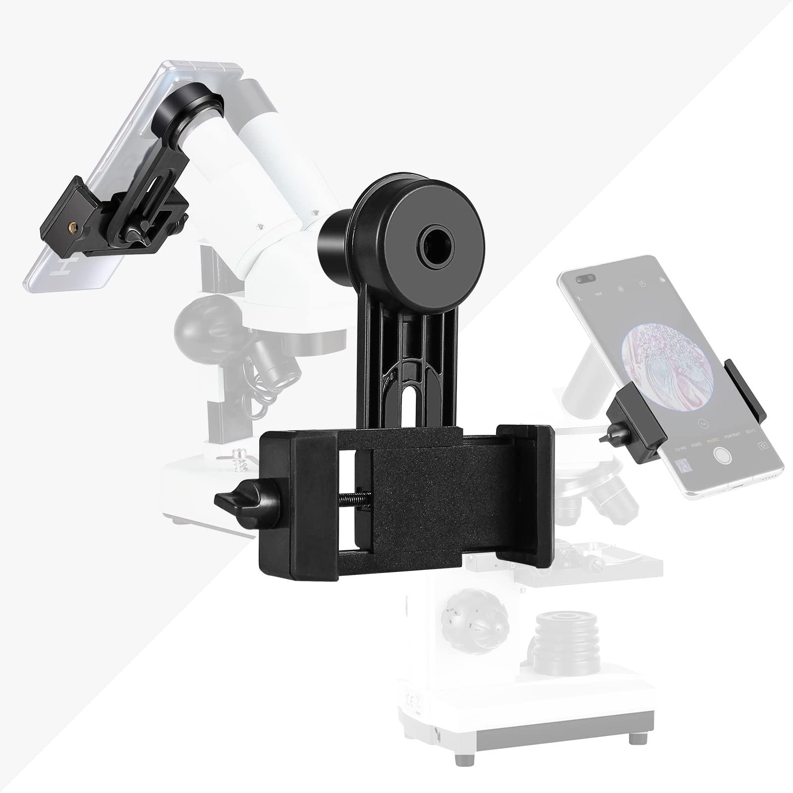 SOLOMARK Microscope Lens Cellphone Adapter, Microscope Smartphone Camera Adapter - for Microscope Eyepiece Tube 23.2mm, Built-in WF 16X Microscope Eyepiece