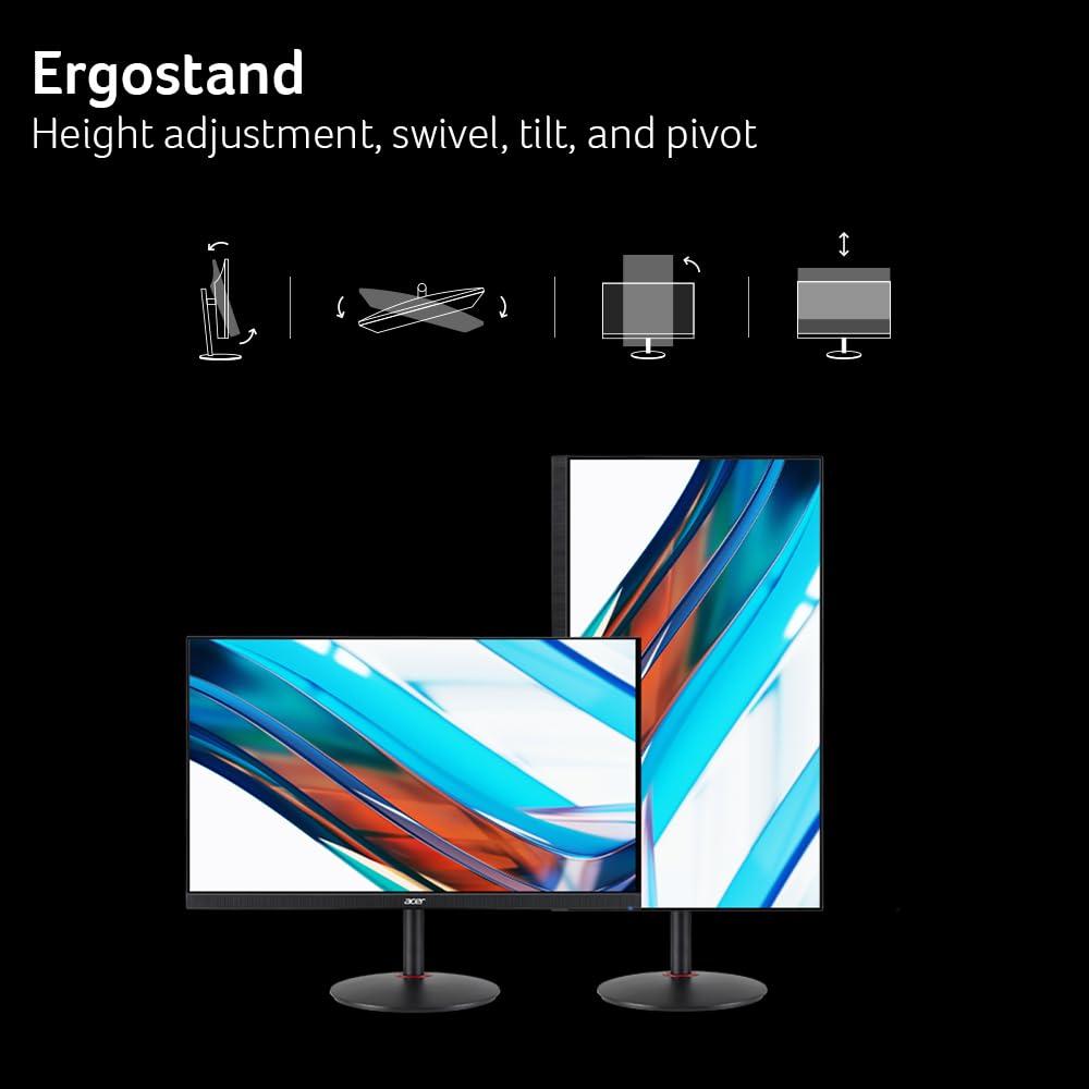 acer Acer Nitro 27" WQHD 2560 x 1440 PC Gaming Monitor | AMD FreeSync Premium | Up to 180Hz Refresh | Up to 0.5ms | HDR400 | DCI-P3 95% | 1 x Display Port 1.2 & 2 x HDMI 2.0 | XV272U V3bmiiprx