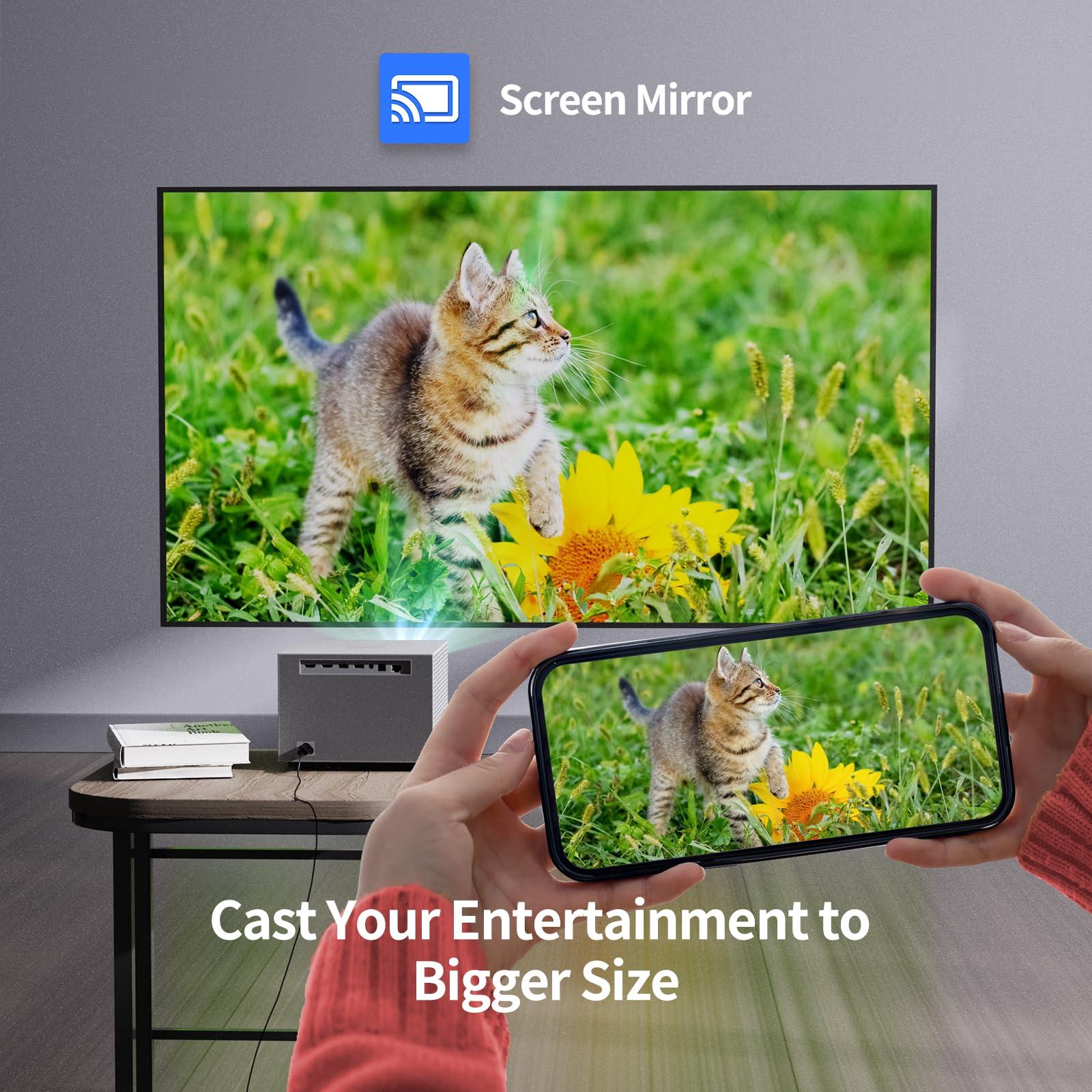 WEMAX 1600ANSI Lumens DLP Projector, WEMAX Vogue 100, 4K Home Theater Projector with WiFi and Bluetooth, Native 1080p HDR10, 200\" Display, Dolby Audio, 125% Rec.709, Auto Focus Keystone