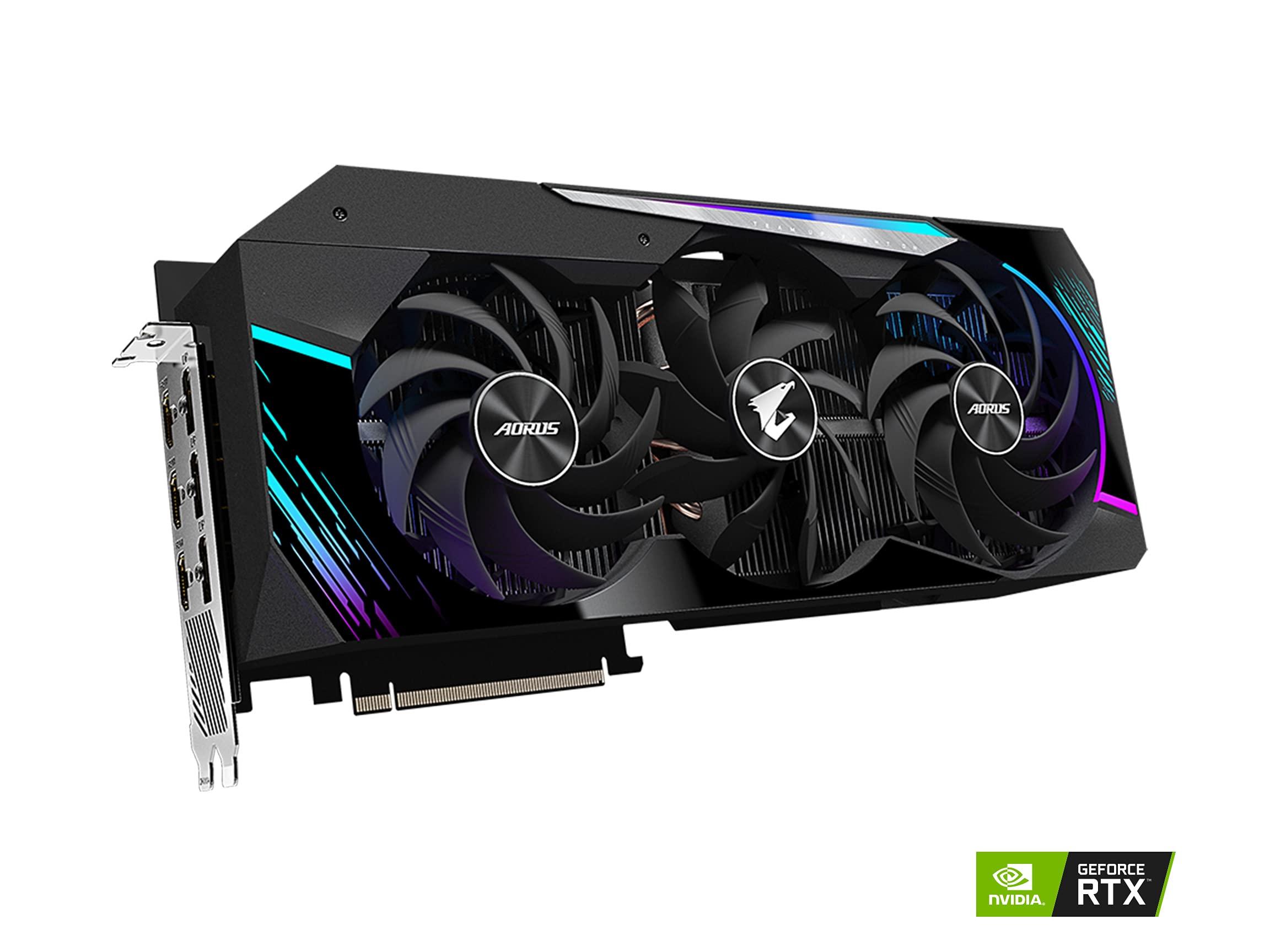 GIGABYTE GIGABYTE AORUS GeForce RTX 3080 Master 10G (REV3.0) Graphics Card, Max Covered Cooling, LHR, 10GB 320-bit GDDR6X, GV-N3080AORUS M-10GD REV3.0 Video Card